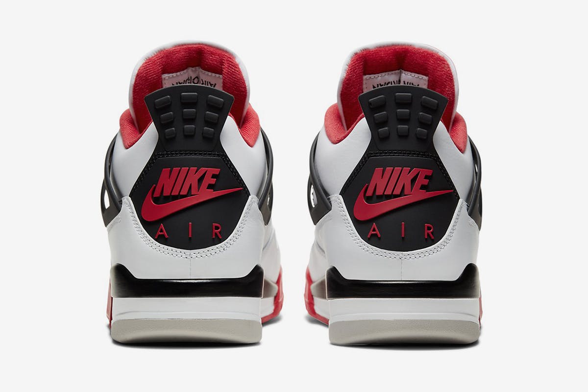 fire red jordan 4 shock drop